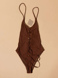 Brown Swimwear swimsuit One Piece 