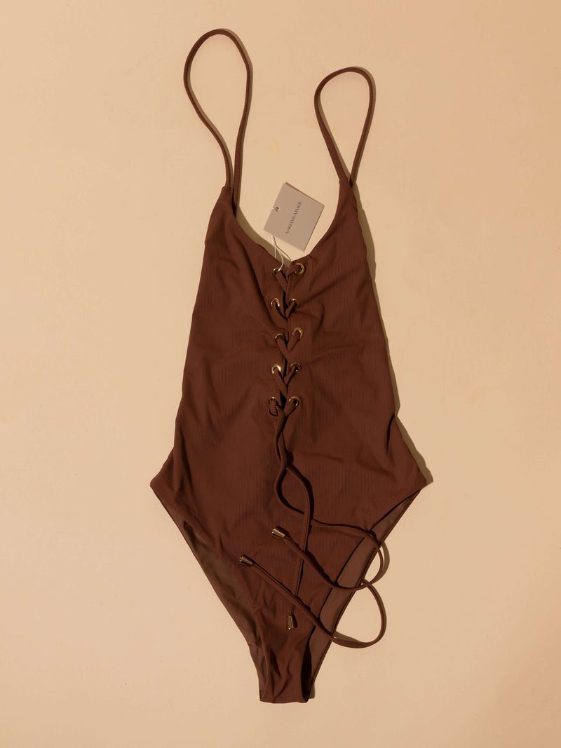 Brown Swimwear swimsuit One Piece 